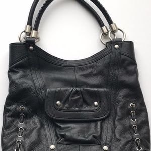 B. Makowsky Vintage Black Leather Bag